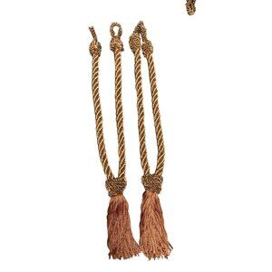 Vintage Brown Tassel Curtain Tiebacks 13" Long St of 2 Elegant Home Decor